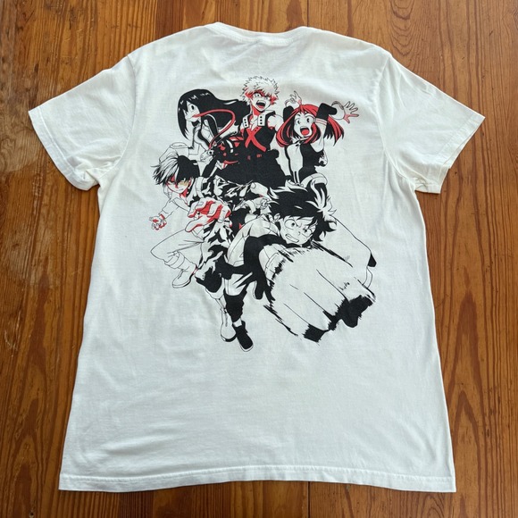 My Hero Academia White T Shirt Anime Manga Deku Bakugo Todoroki Ochako Tsuyu - Picture 2 of 5